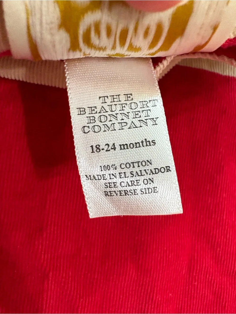 TBBC The Beaufort Bonnet Company Red Cream Corduroy Dress 18-24M